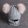 Double Pompom Baby Hat Knitted Winter Kids Baby Boy Girl Hat Warm Toddler Children Beanie Cap Boys Girls Hat Casquette Enfant