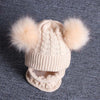 Double Pompom Baby Hat Knitted Winter Kids Baby Boy Girl Hat Warm Toddler Children Beanie Cap Boys Girls Hat Casquette Enfant