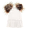 Fashion Parent-child Caps Cute Infant Baby Pompon Winter Hat Double Fur Ball Hat Mother Kids Warm Knitted Hat Newborn Beanie Cap