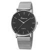 Modern Fashion Black Quartz Watch Men Women Mesh Stainless Steel Watchband High Quality Casual Wristwatch Gift for Female