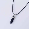 Vienkim Hot Hexagonal Column Necklaces Natural Crystal Pendants Stone Pendant Leather Chains Necklace For Women Fashion Jewelry