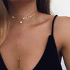 New fashion trendy jewelry copper choker multi layer necklace gift for women Boho Layering sex Chokers chain necklace A60