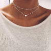 New fashion trendy jewelry copper choker multi layer necklace gift for women Boho Layering sex Chokers chain necklace A60