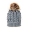 Fashion Parent-child Caps Cute Infant Baby Pompon Winter Hat Double Fur Ball Hat Mother Kids Warm Knitted Hat Newborn Beanie Cap