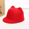 Children Caps Cat Ear Woolen Hat For Girls Panama Cap Kids Winter Hats