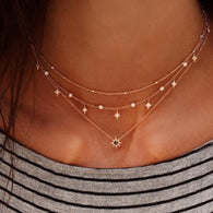 Gold color Choker Necklace for women Short crystal stars Pendant Chain Necklaces & Pendants Laces velvet chokers Fashion Jewelry