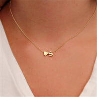 Tiny  Initial Name Choker Necklace 26 Letters &Heart Pendant Necklace Women Collares Collier Gift Jewelry  XL217