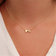 Fashion Tiny Heart Dainty Initial Personalized Letter Name Choker Necklace for Women Gold Color Pendant Jewelry Gift Accessories